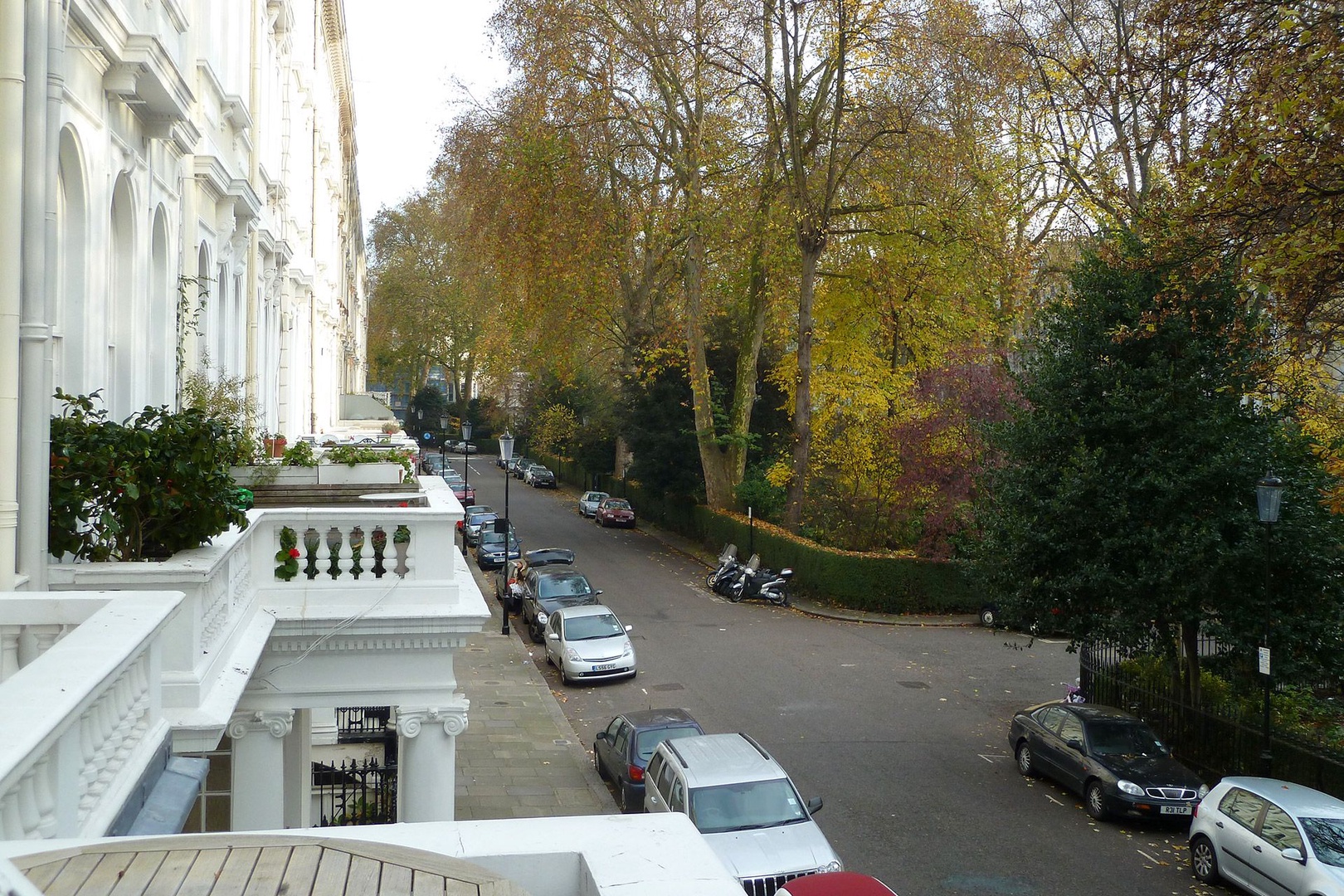 View down the charming street from the balcony