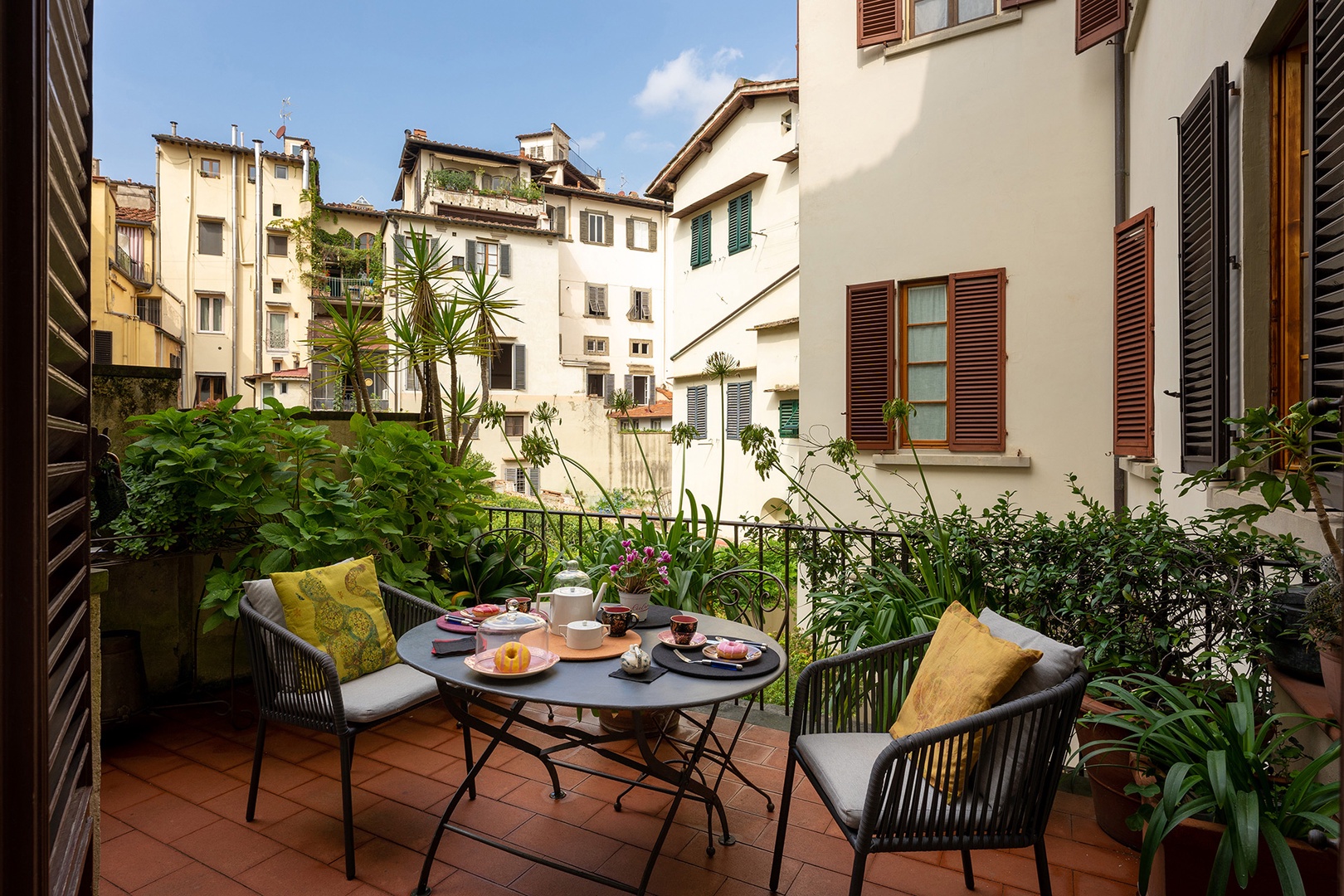 Quiet terrace for dining & relaxing.