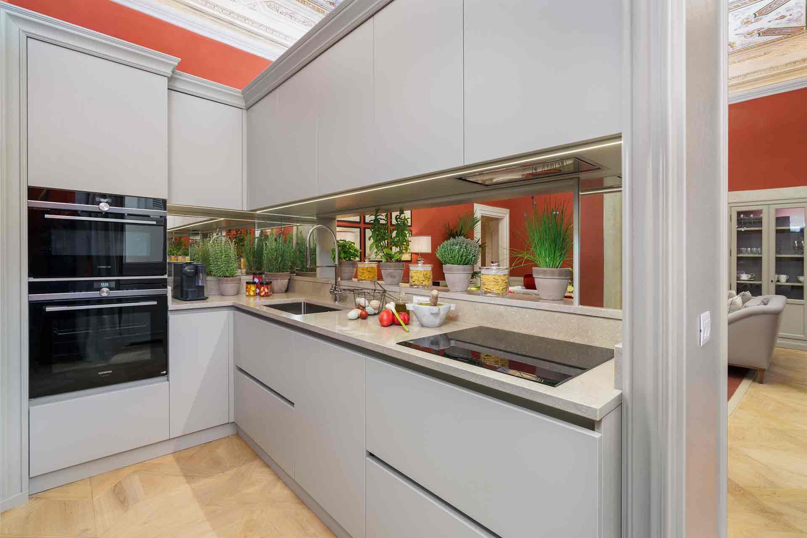 Prepare your favorite meals in this bright modern kitchen.
