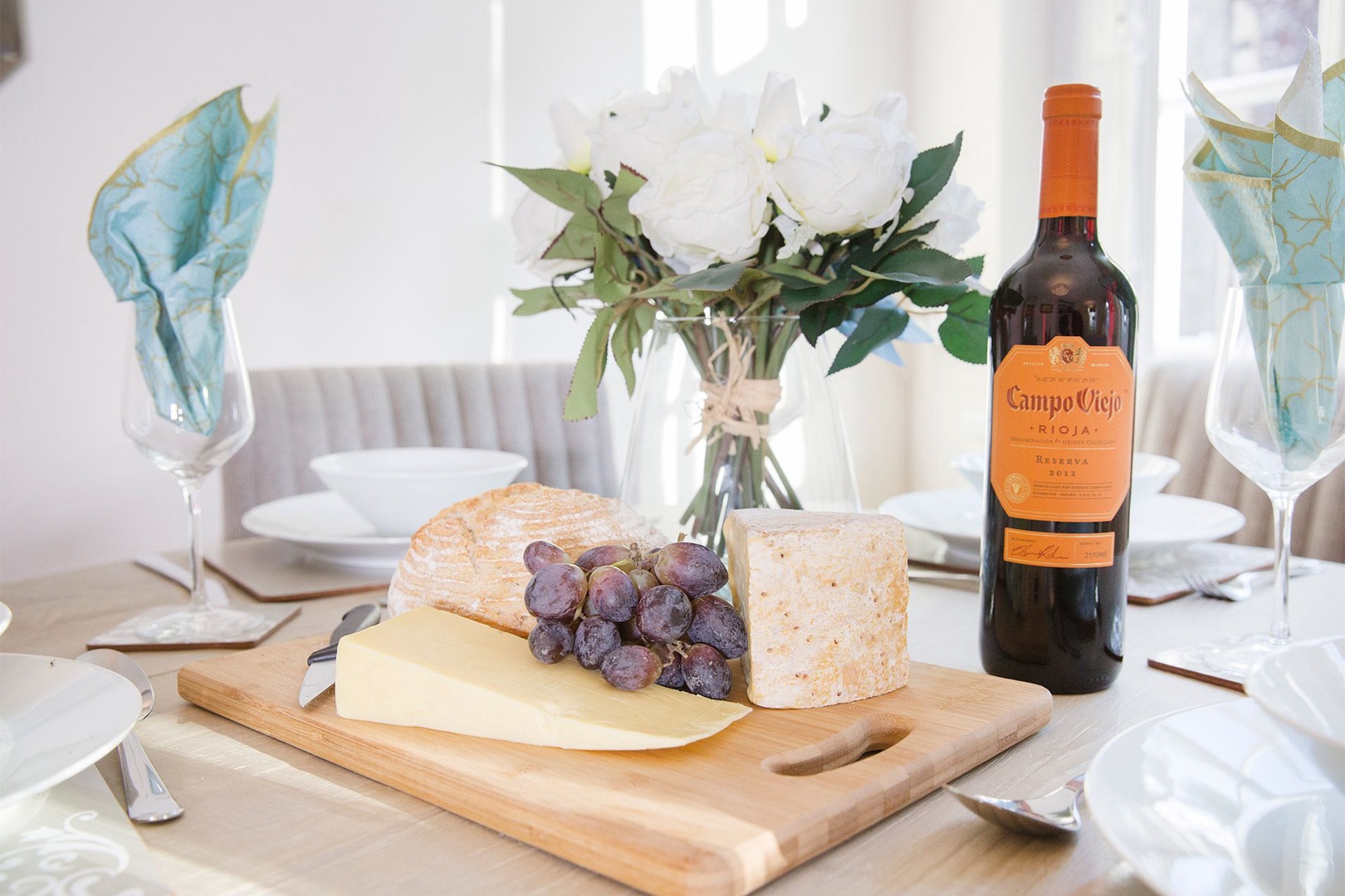 Enjoy some local cheeses and a good bottle of wine.