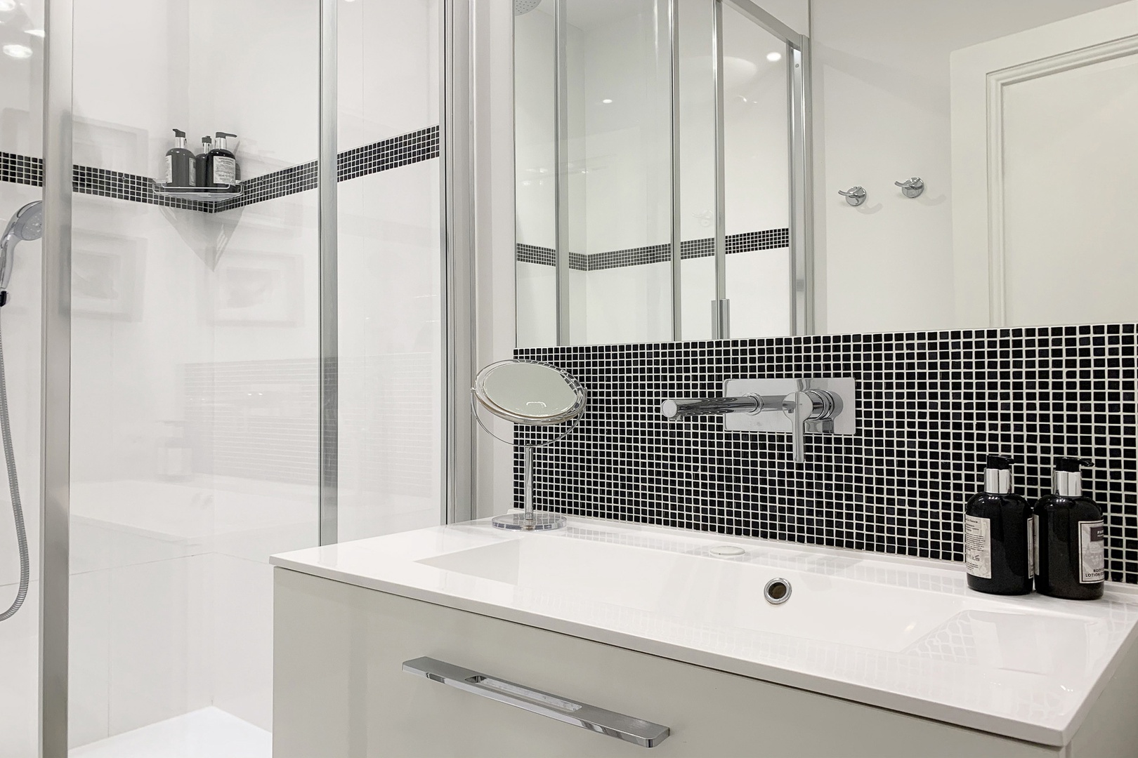 Pamper yourself in two beautiful modern bathrooms.