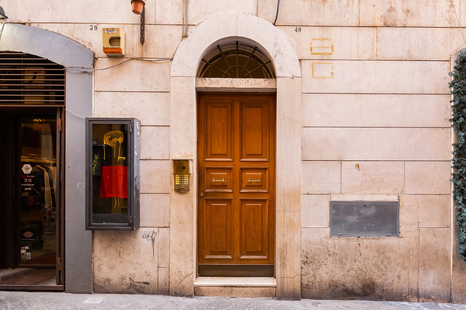 Front door of Bellina building.