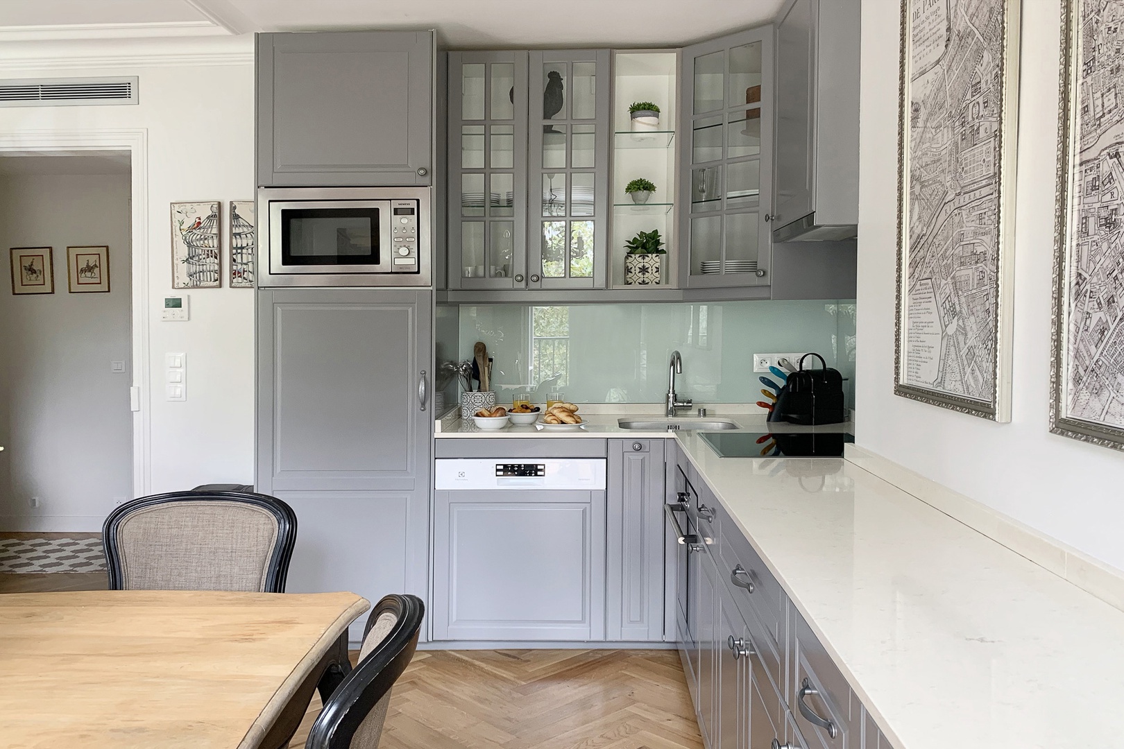 The cleverly designed open-plan kitchen offers lots of counter space and storage.