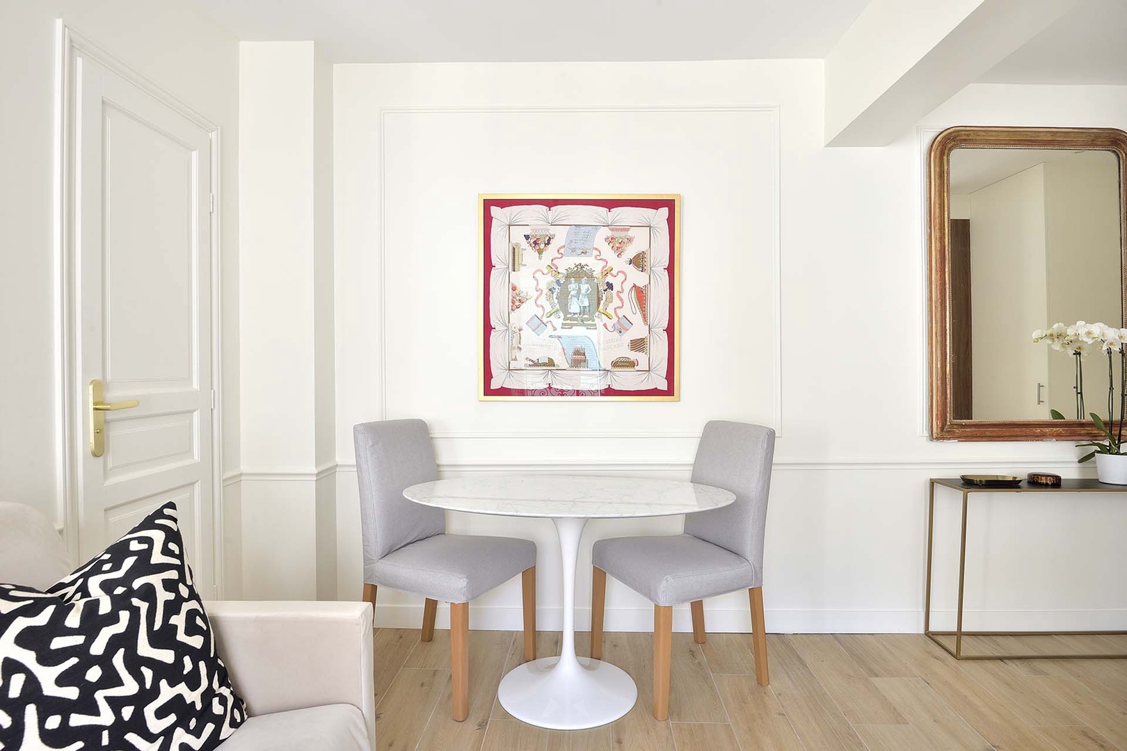 Dining area located near the kitchen.