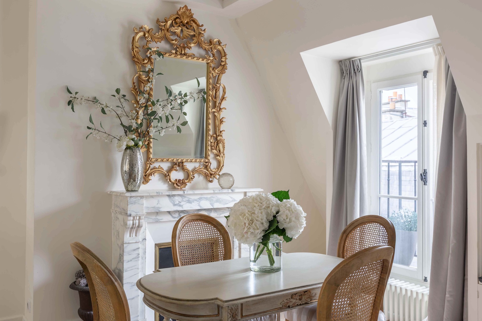 Beautiful antique details in the dining area.