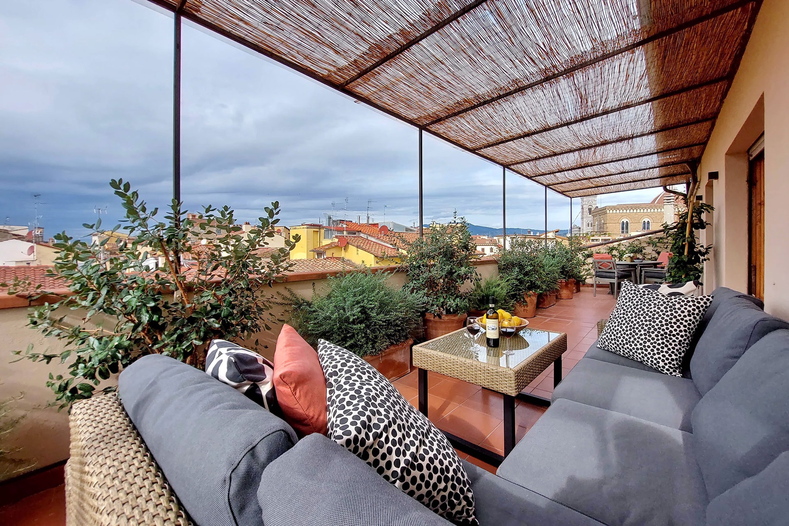 A beautiful and large terrace is the perfect spot to relax and enjoy the view.