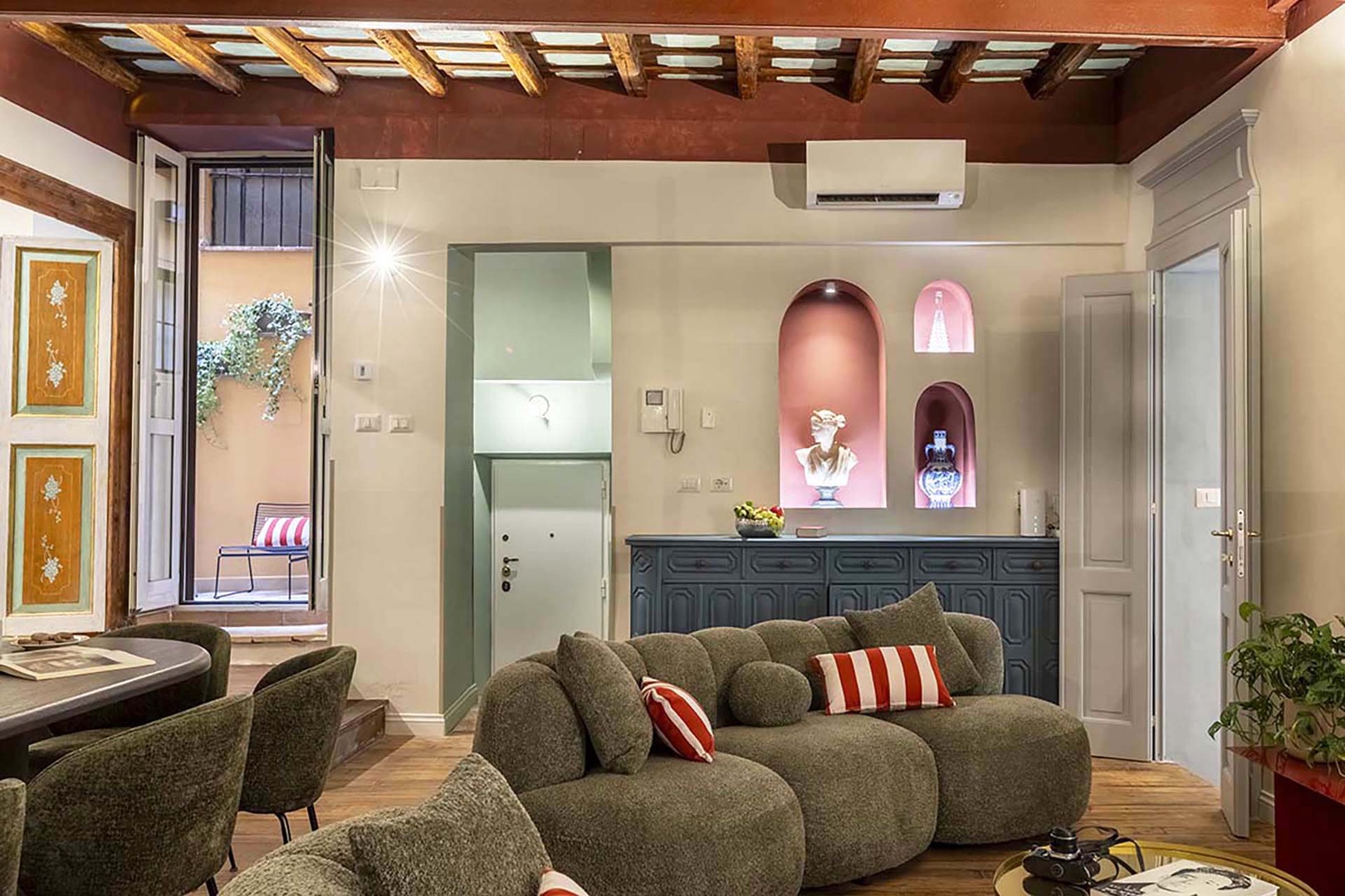 Step out onto the terrace from the living room.