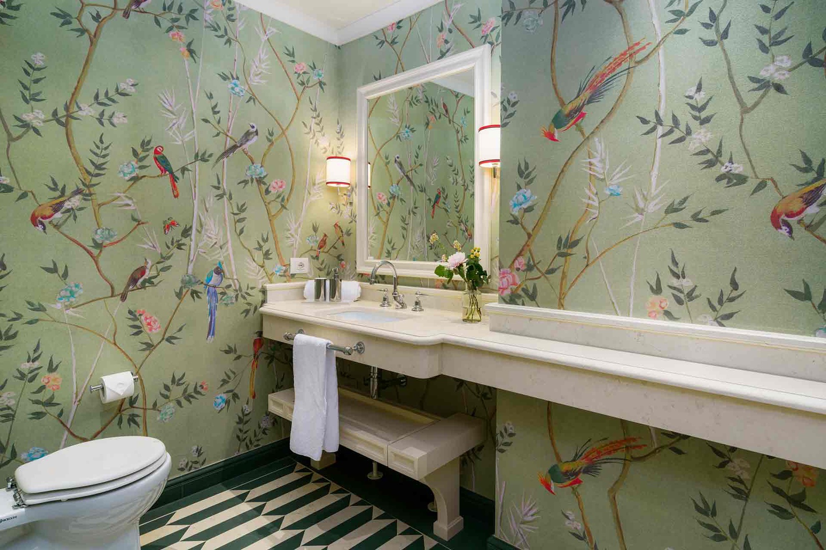 Separate half bath on the first floor.