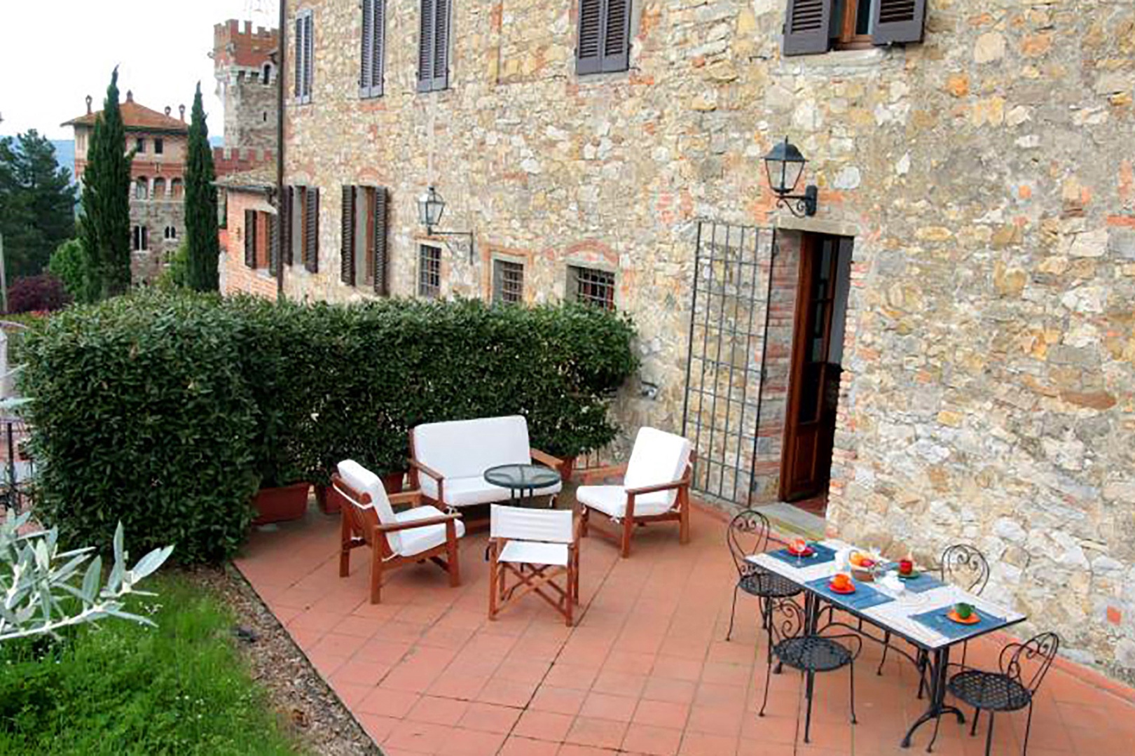 The Poggio apartment terrace provides the ultimate Tuscany experience.