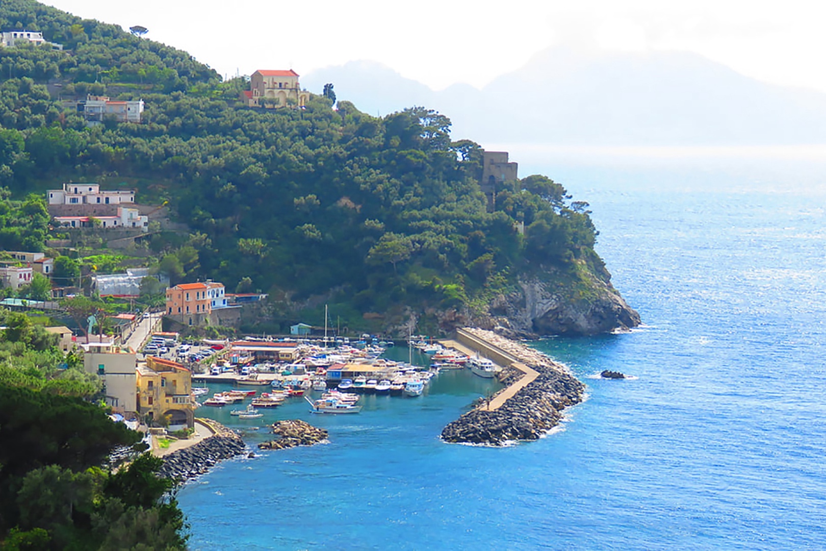 Tiny port of Marina della Lobra is about 1 km (0.6 mile) walk from the seaside area below the villa.
