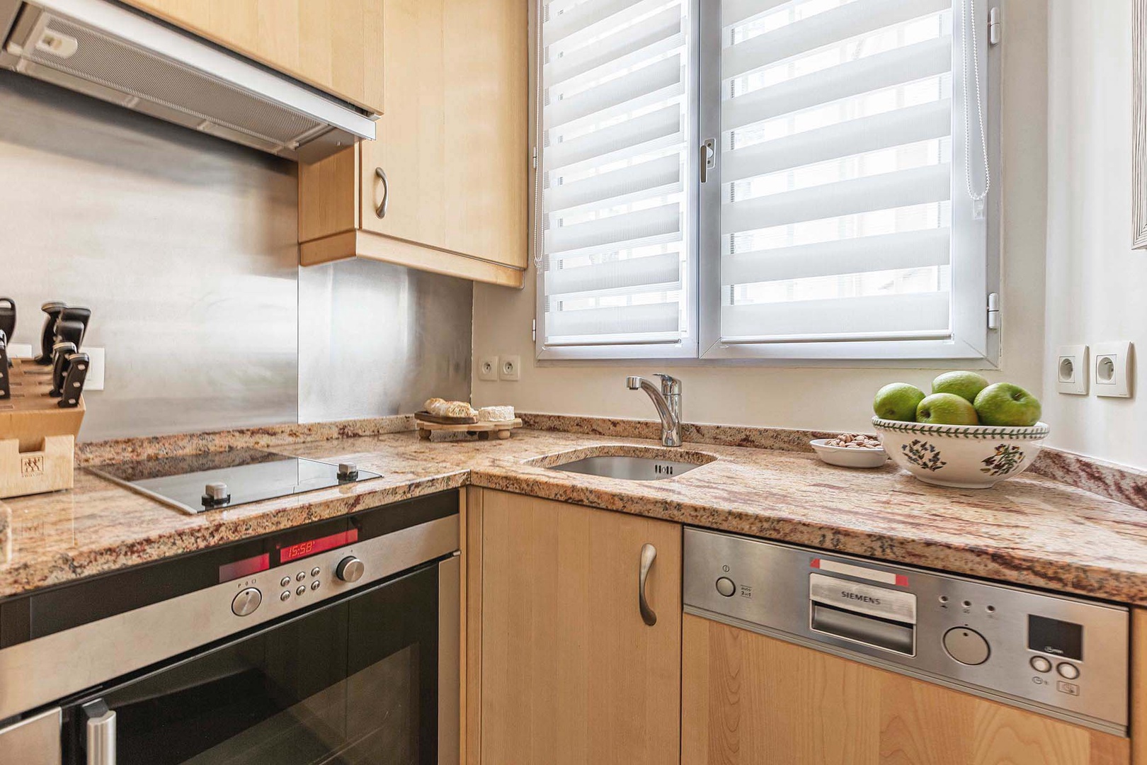 Prepare gourmet meals in the fully equipped, modern kitchen.