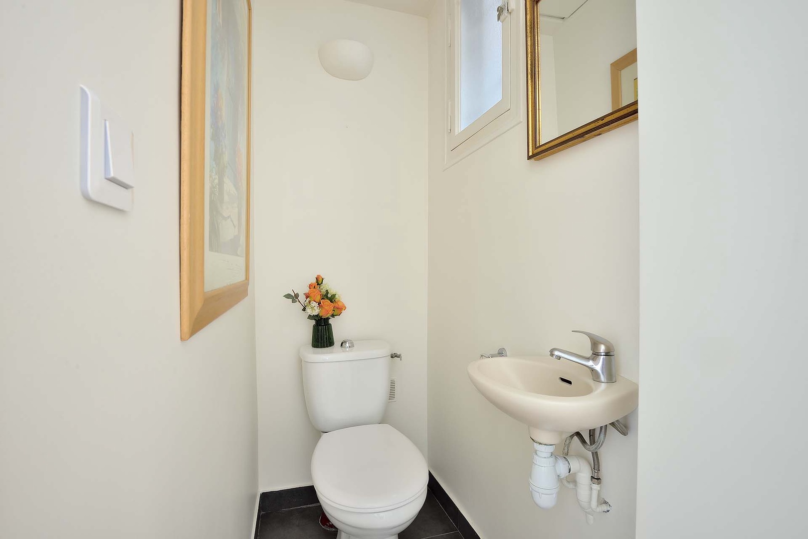 Convenient half baths on the first and second floors.