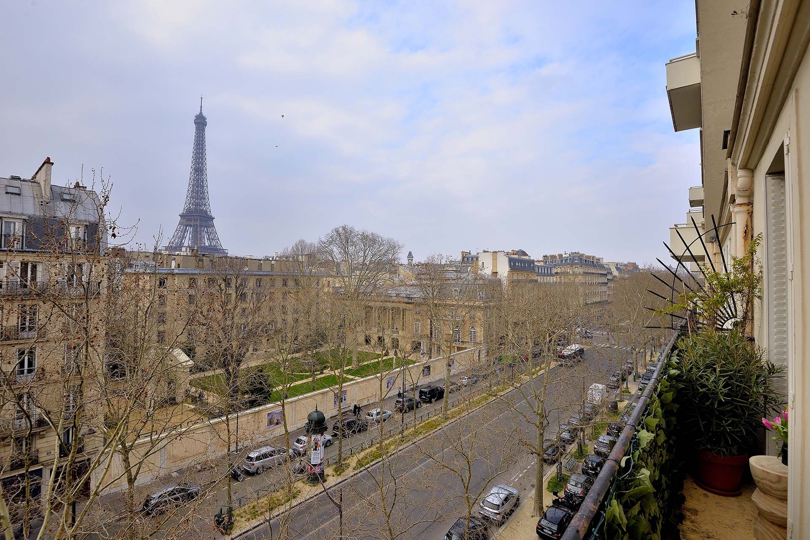 Enjoy a spectacular view of the Eiffel Tower year round.