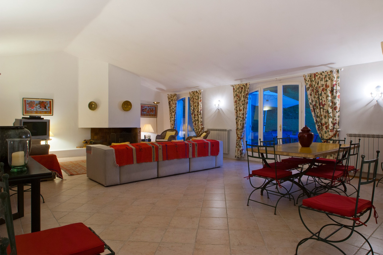 View of the large open plan living and dining area