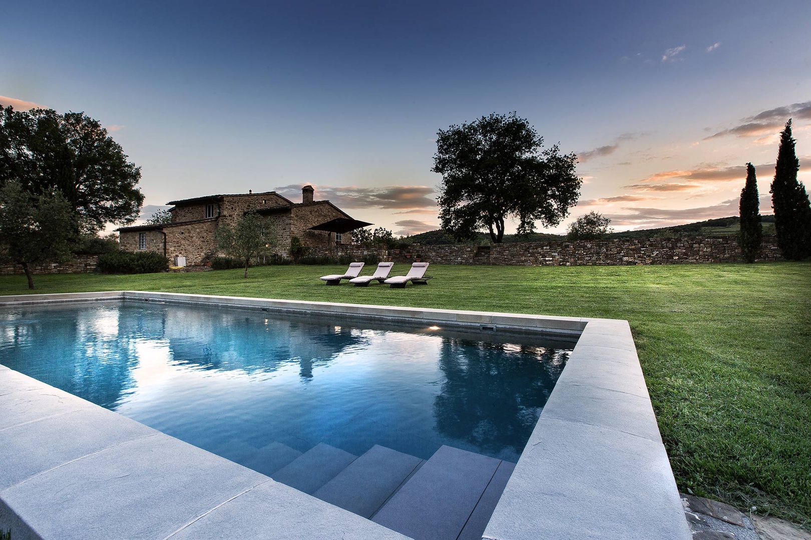 Peaceful and scenic pool area.