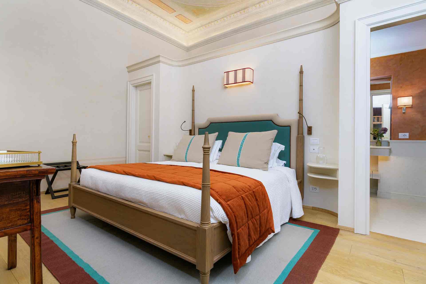 Four poster bed in bedroom 4 on the first floor.