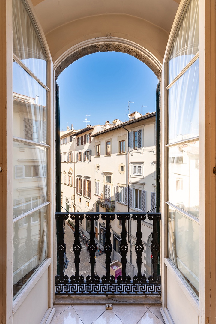 Florence, Italy. January 2022. the view of the windows of the