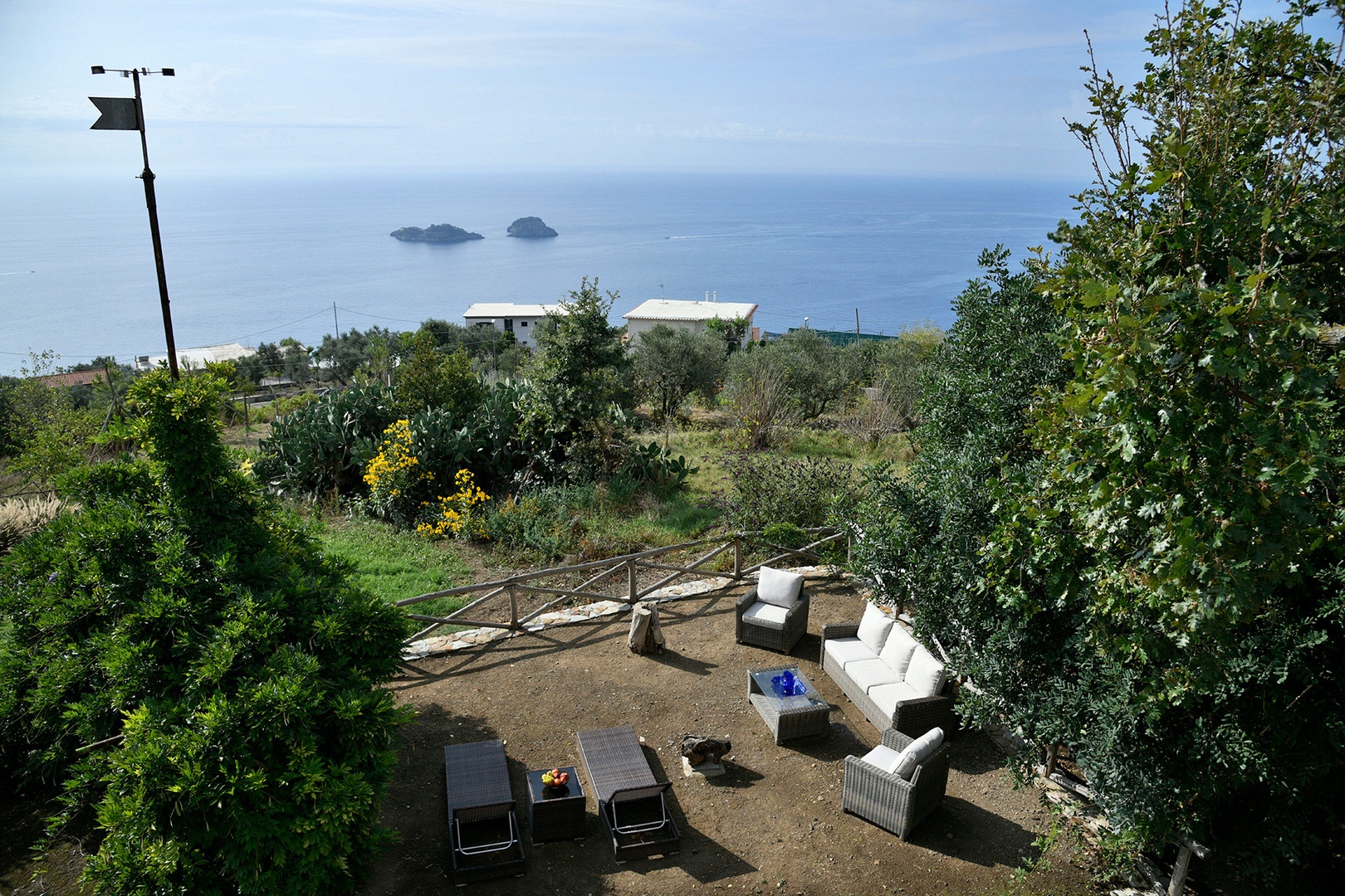 Below the terrace is another gathering area.