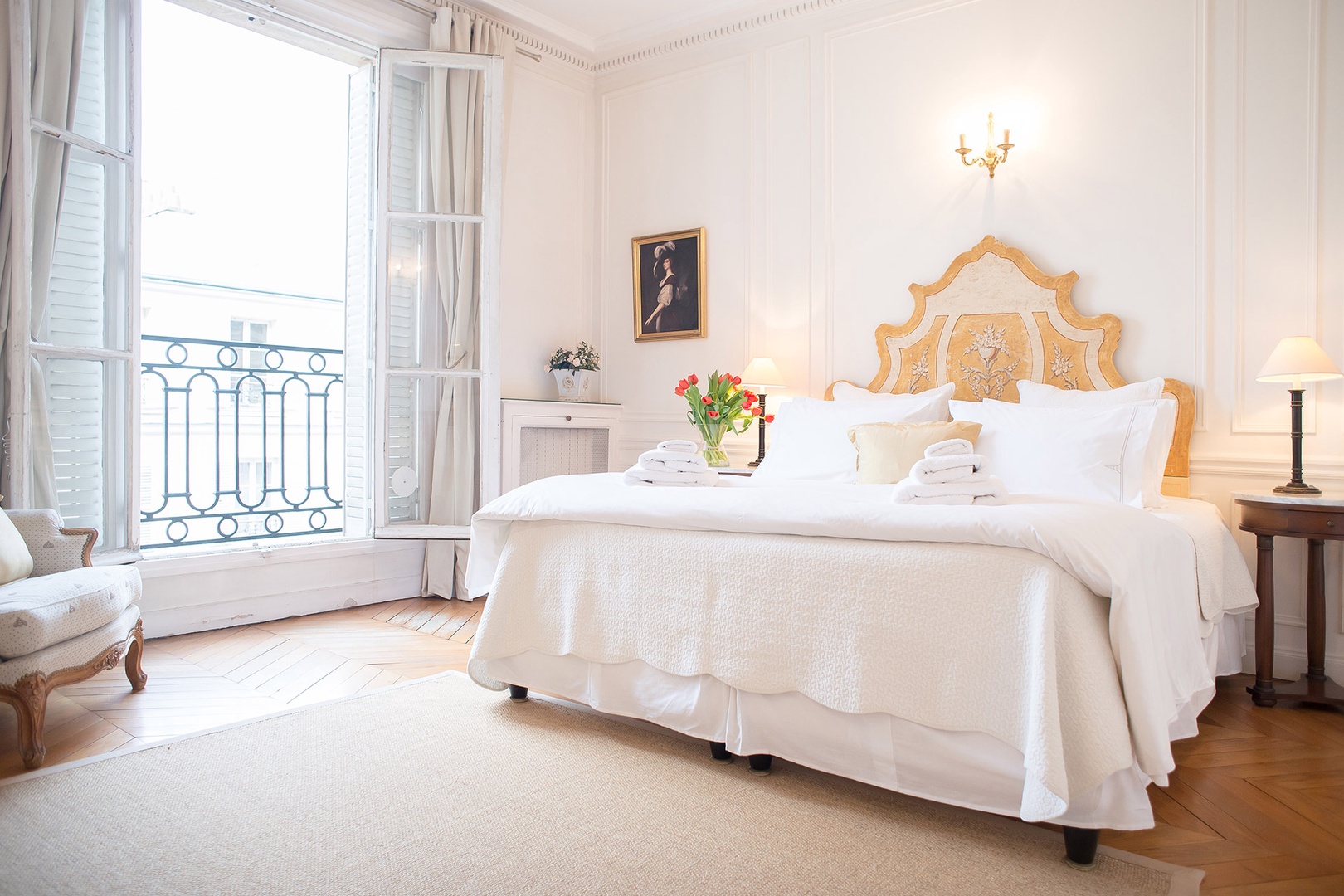 Enter the gracious bedroom 1 with comfortable bed that's fit for royalty.