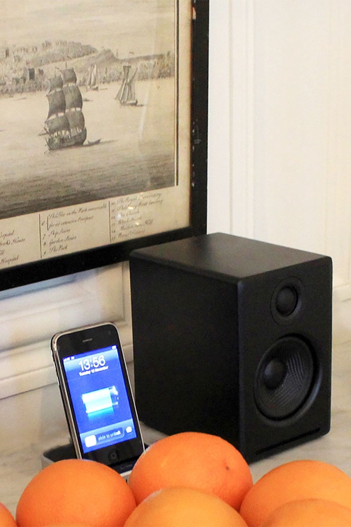 iPod docking station in living room