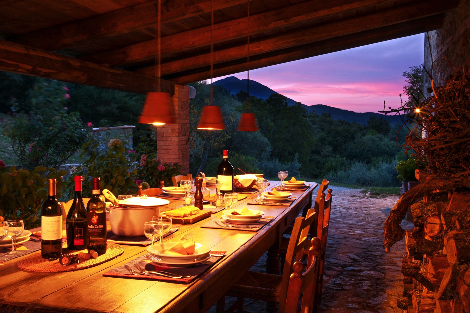 What better way to enjoy the sunset than with a Tuscan feast outside on the patio.
