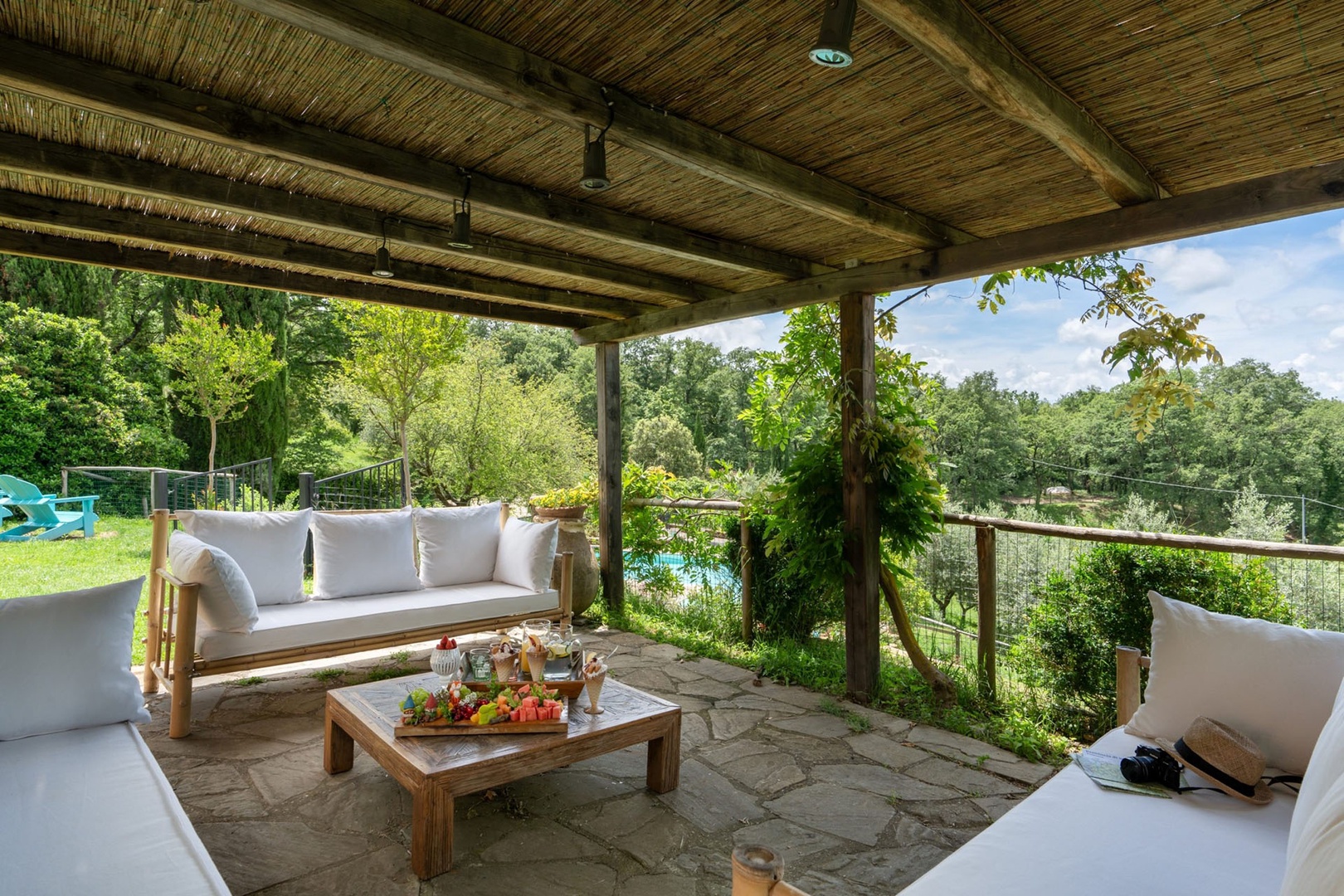 Covered terrace accessed from the second floor, a perfect place to unwind
