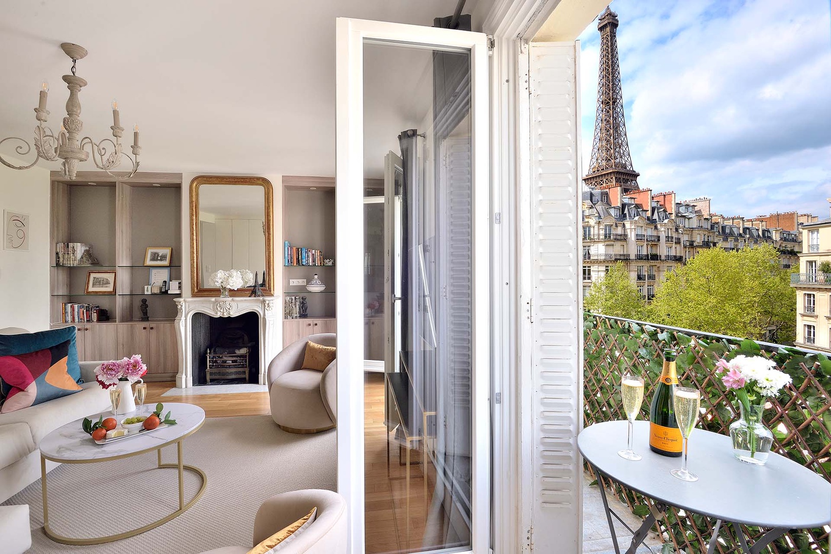 Have a toast on the balcony during your stay.