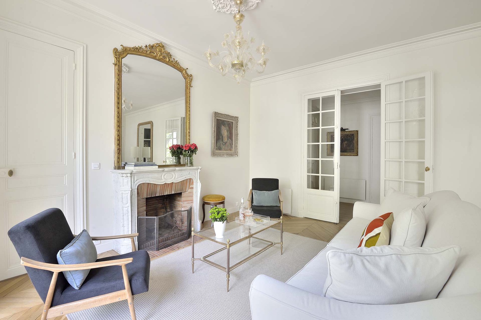 Antique touches elevate the space.