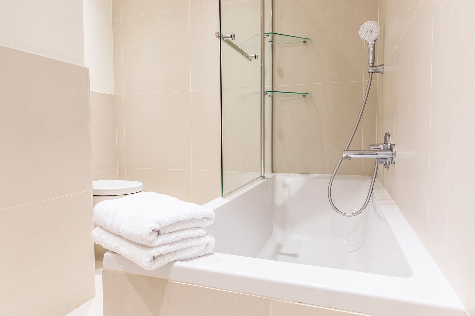 Bathroom 2 features a bathtub-shower combo.