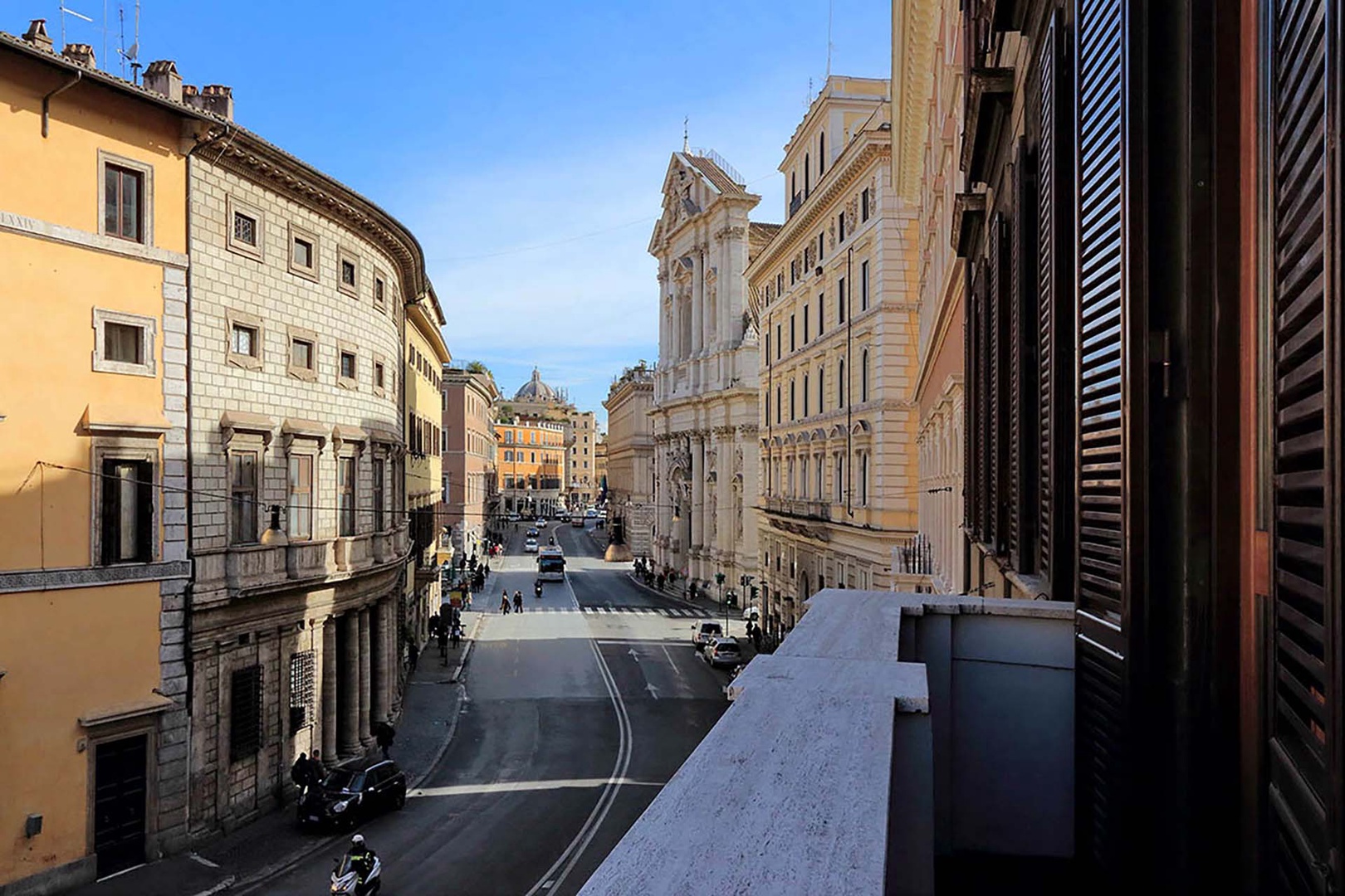 Enjoy the sites and sounds of the Piazza from the step-out balcony.