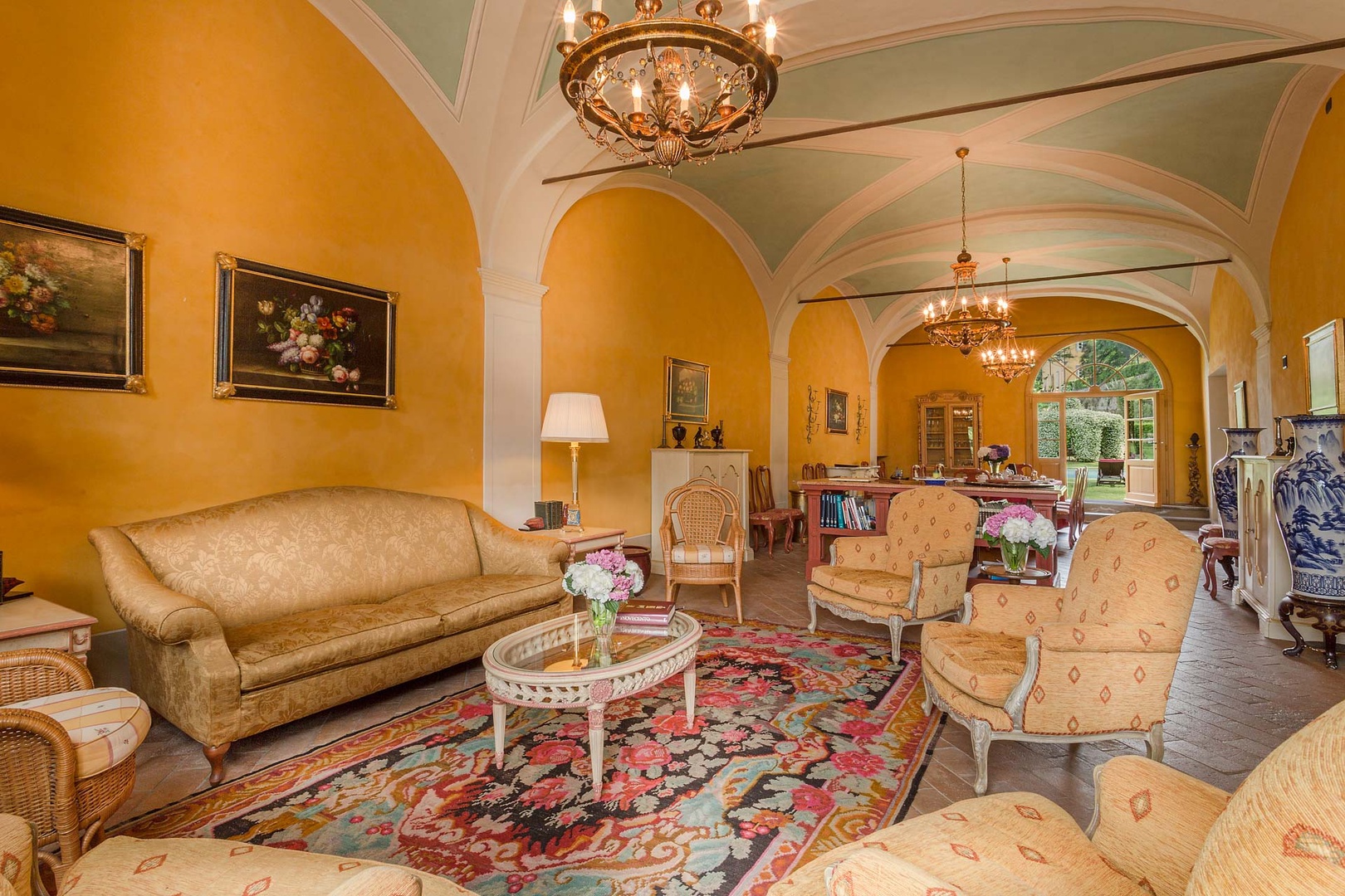 Dining area is opens to an additional sitting area