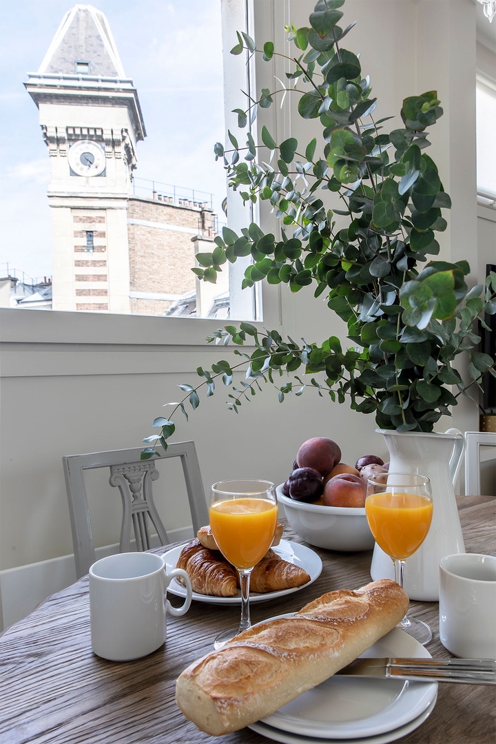 Rooftop views of the majestic city from the kitchen window.