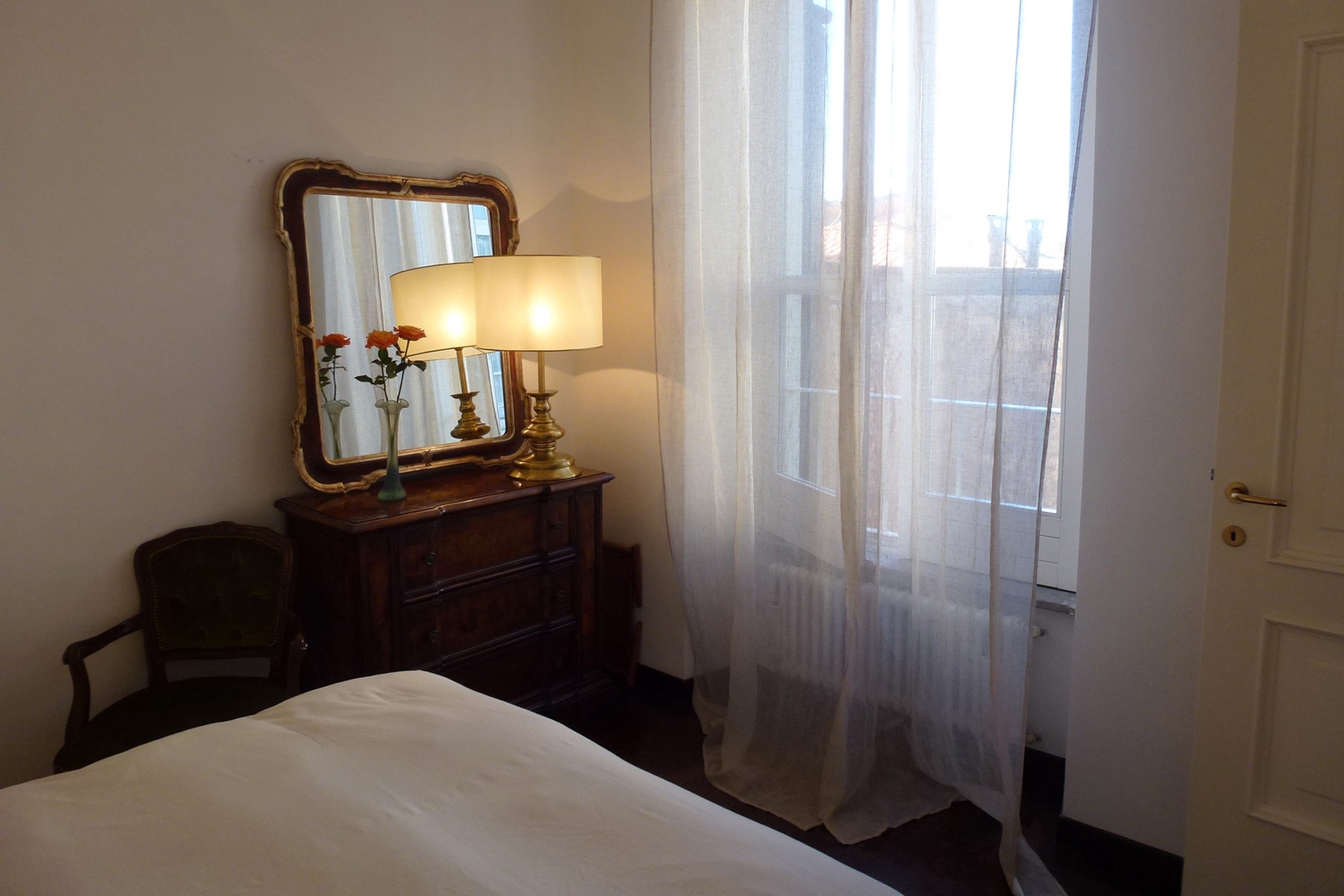 Bedroom 1 window overlooks internal courtyard.