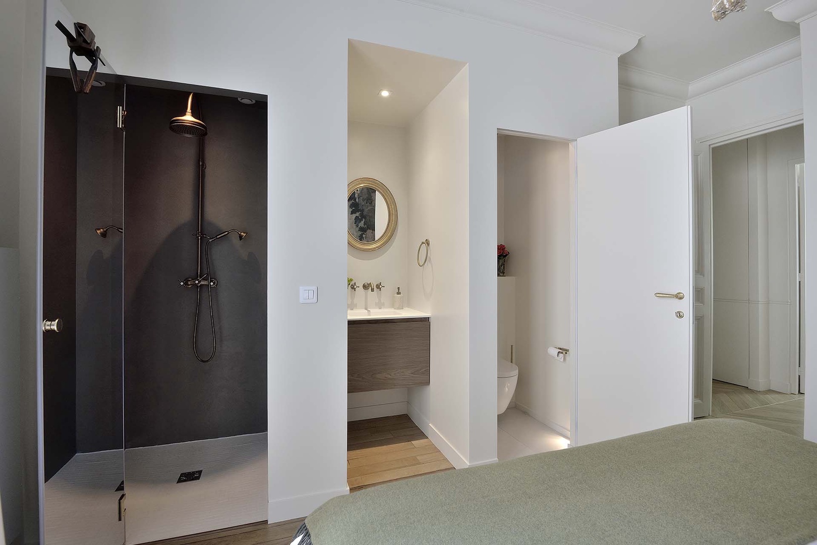 Bedroom 1 has a unique and creative en suite bathroom.