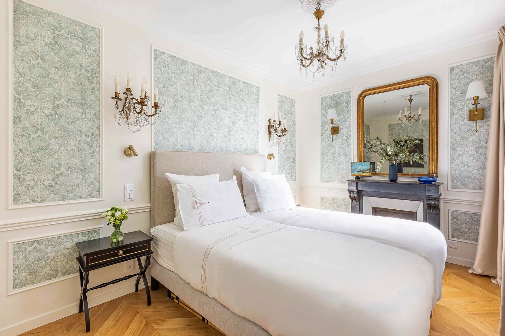 Bedroom 2 offers two beds or can be combined to form one bed.