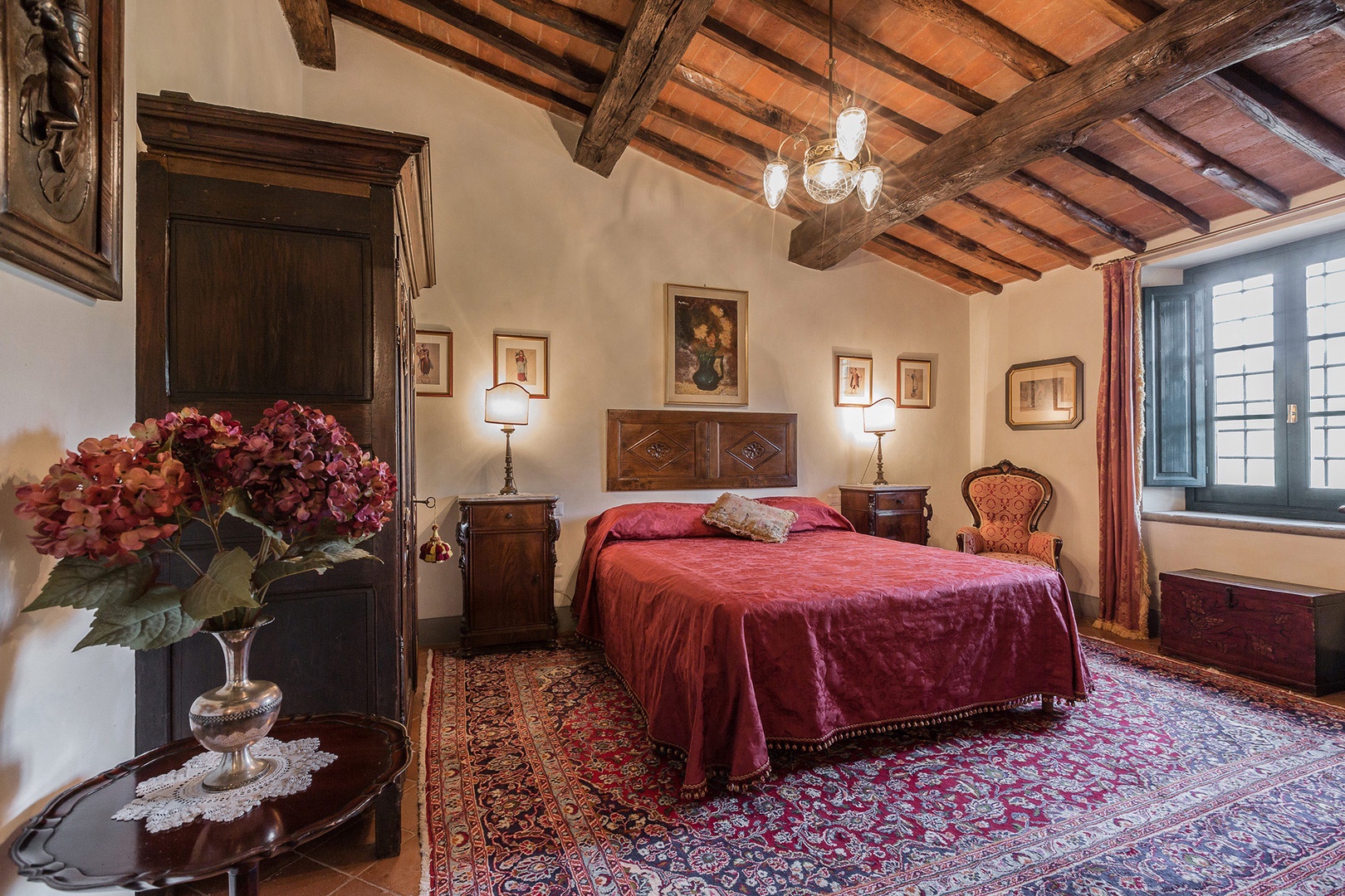 Bedroom 2 with beautiful antique furniture