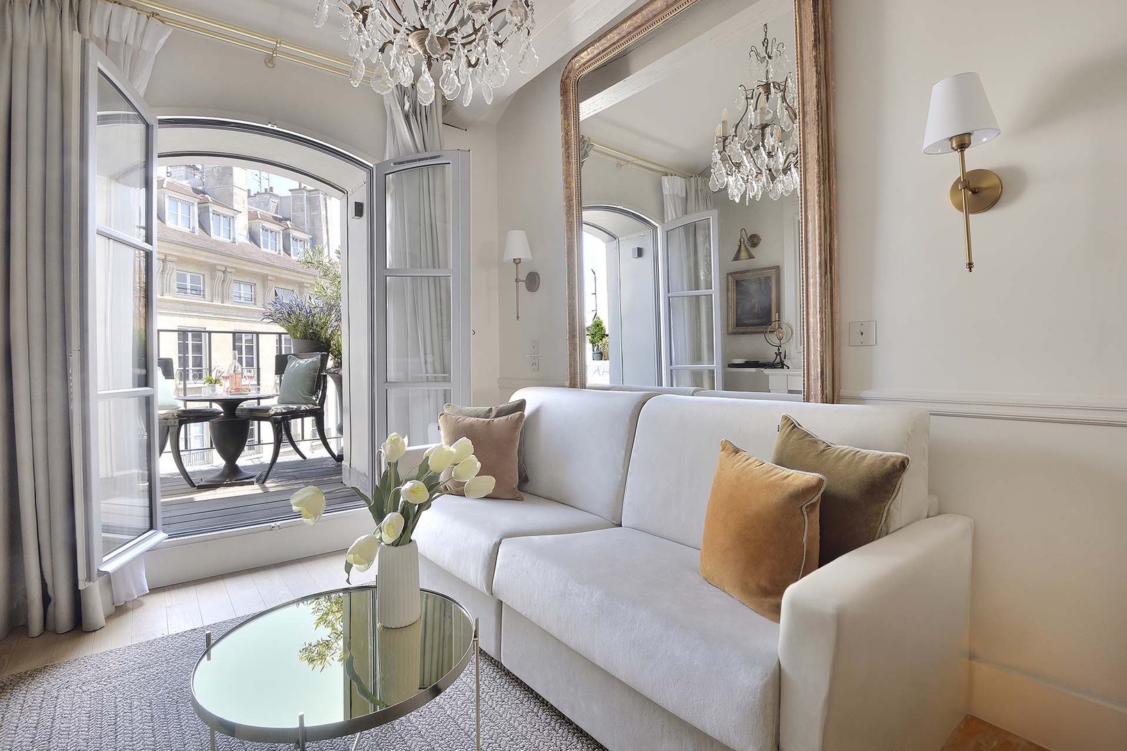 Relax in style in this elegant living room.