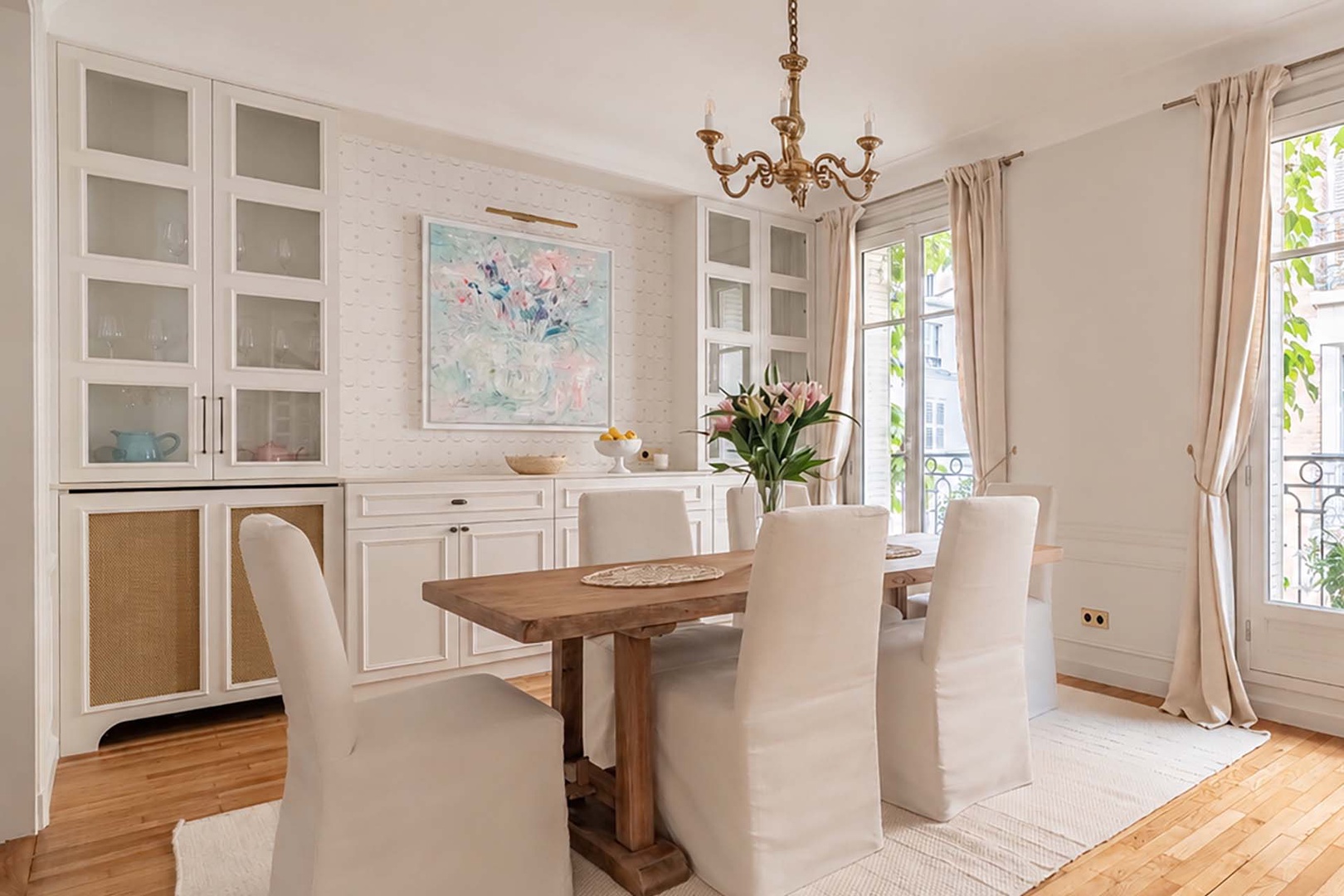Gorgeous dining area next to living room.