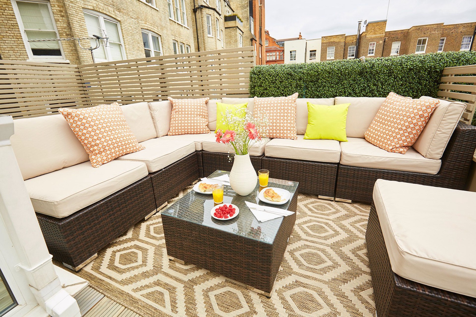 Comfortable seating on the terrace