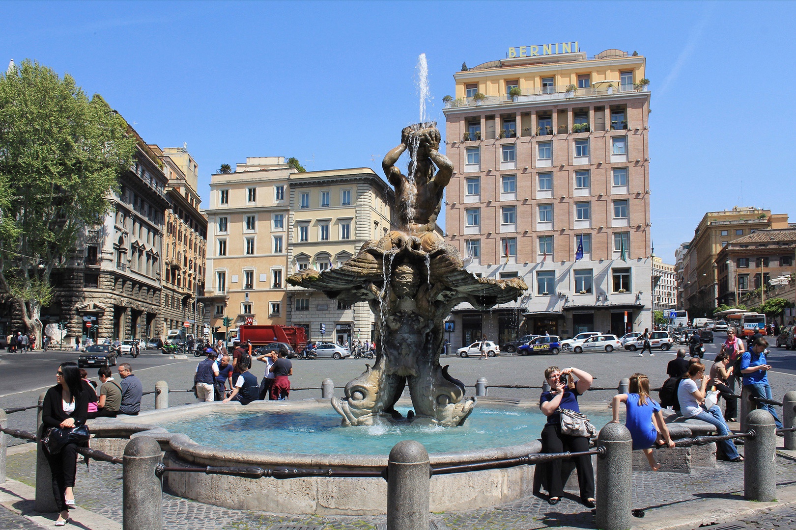 Beautiful Tritone fountain in nearby Piazza Barberini