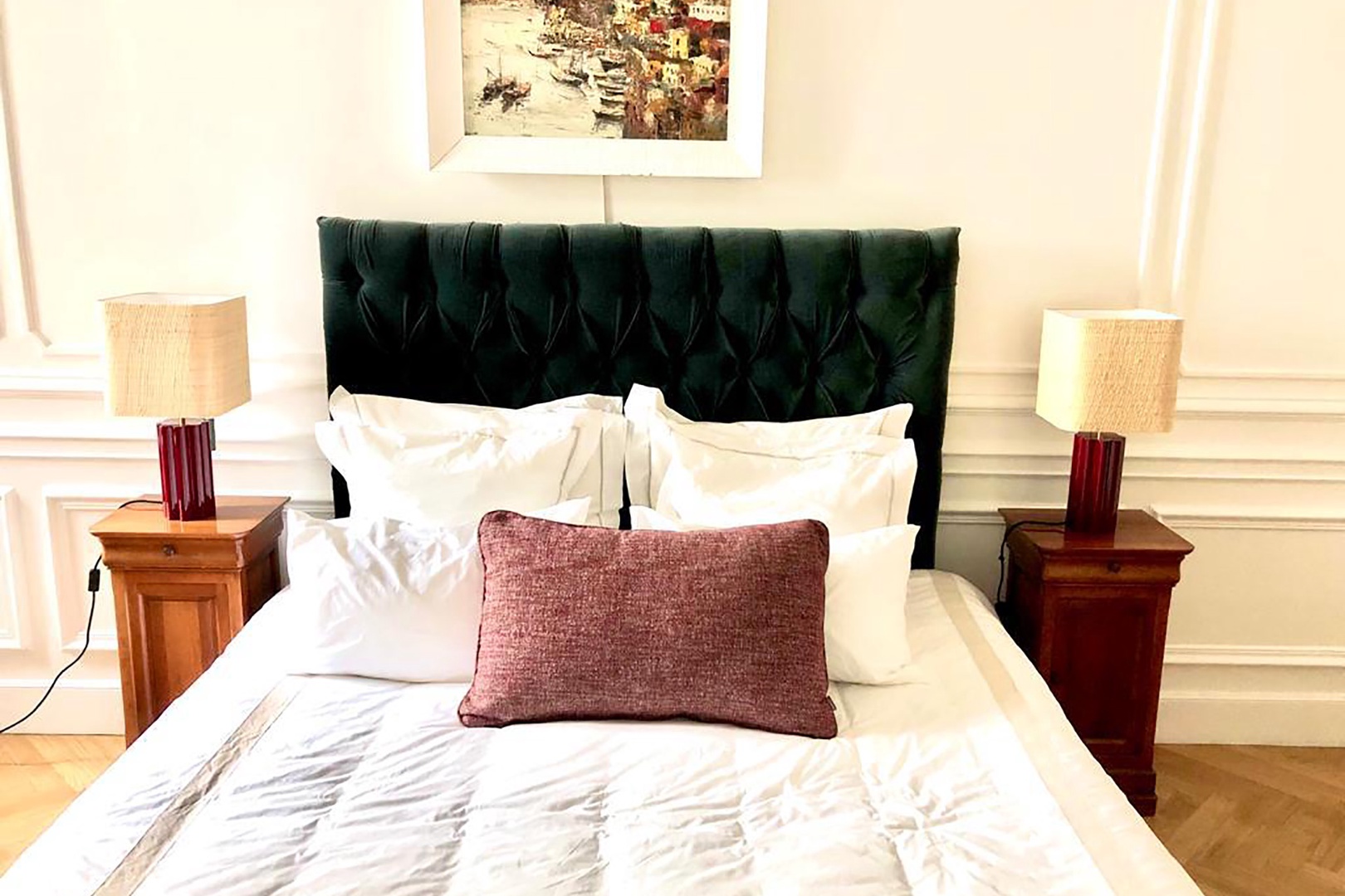 Elegant décor and artwork throughout the apartment.