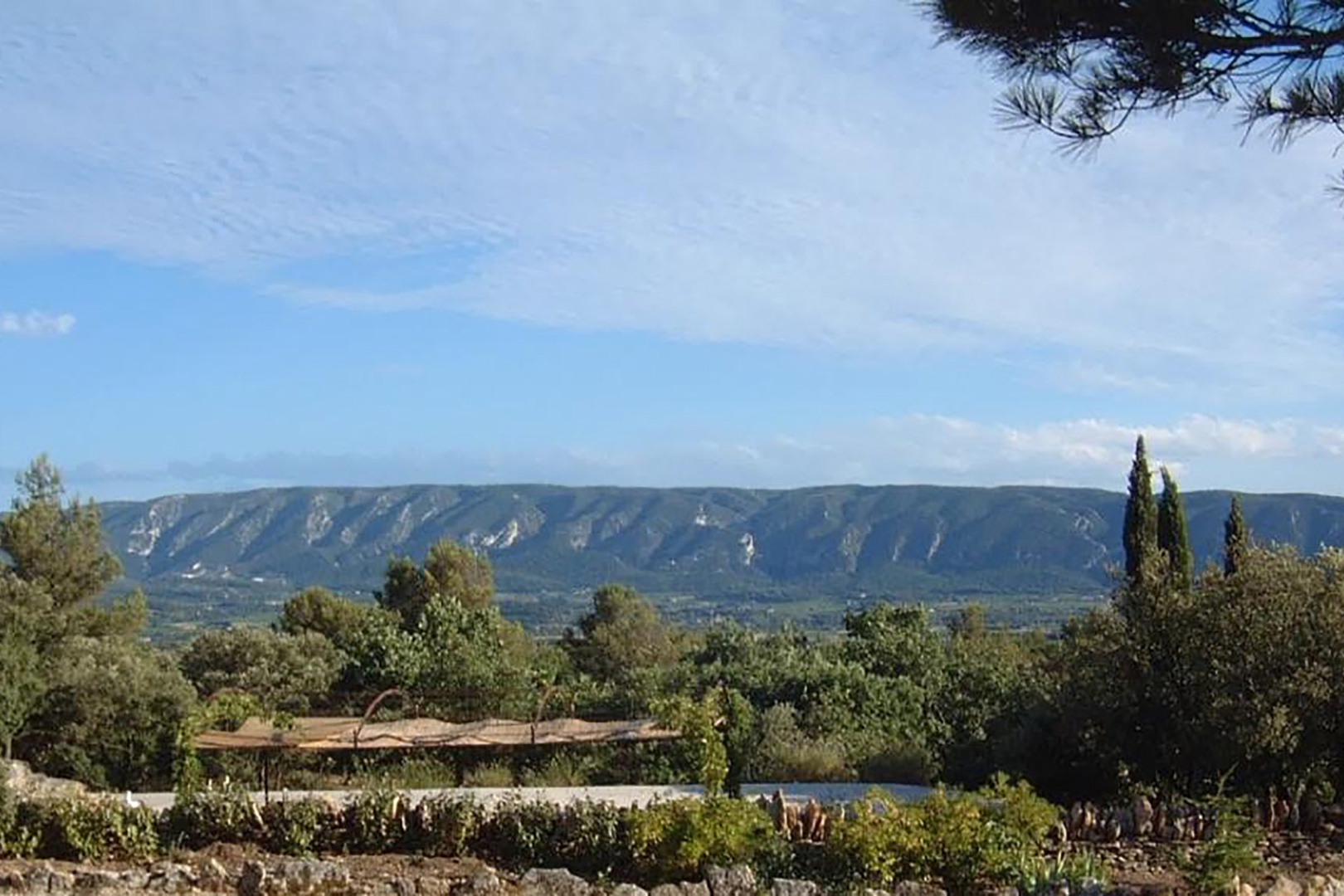 Sweeping view of the Luberon Mountains in the distance