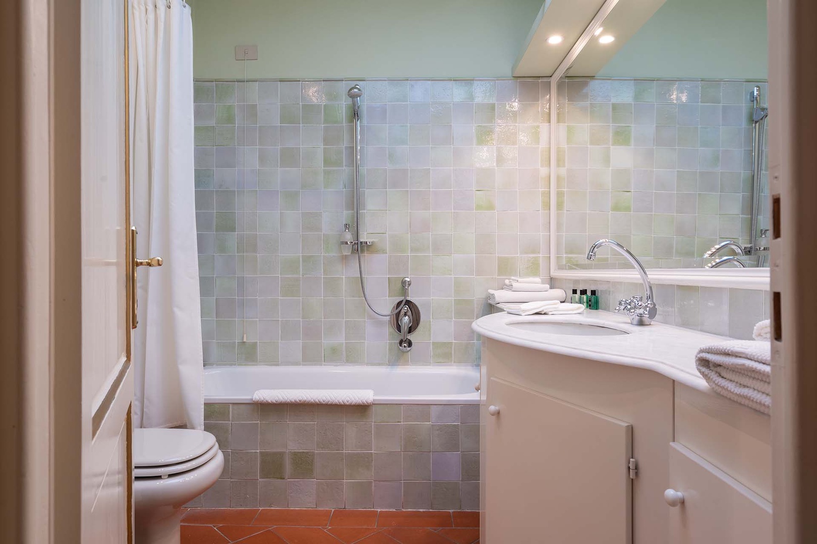 Two convenient bathrooms for getting ready each day.