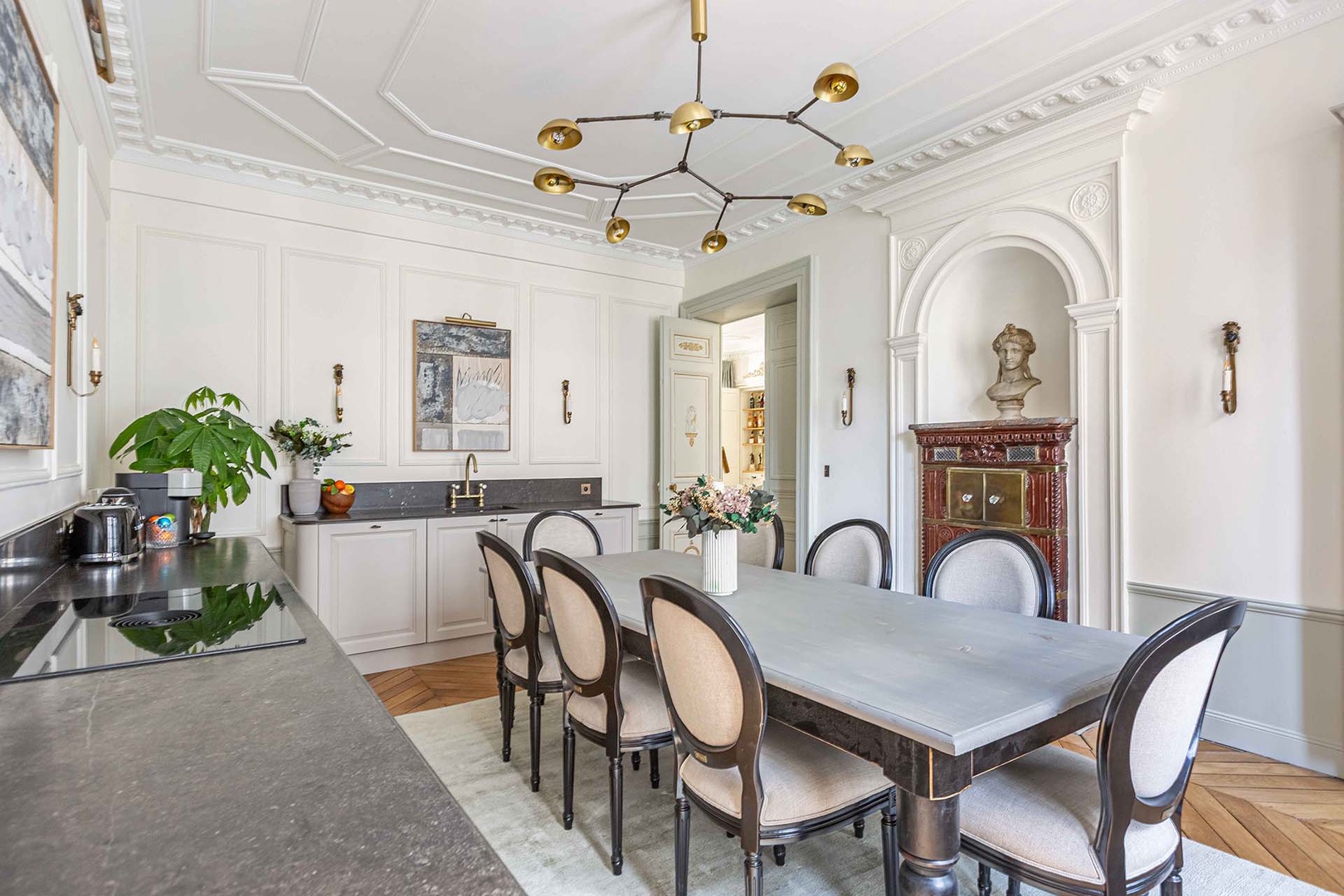 Gather around your elegant dining table.