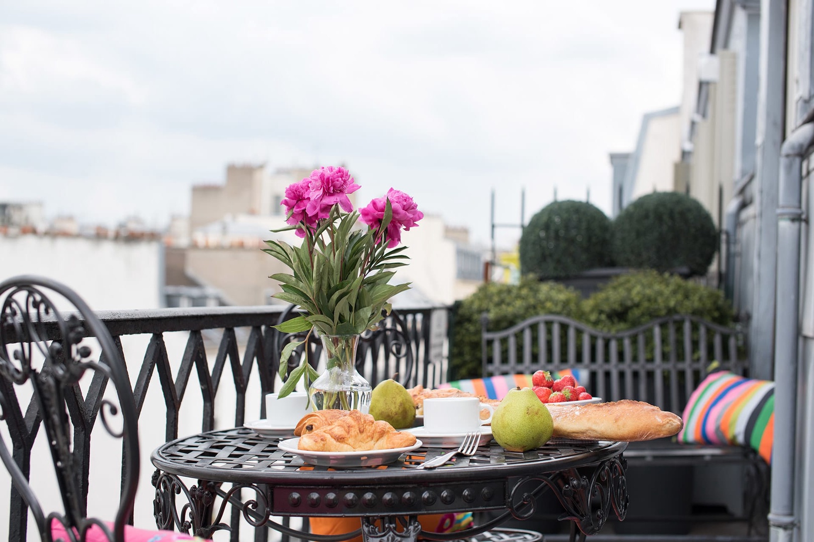 Greet the day over a leisurely breakfast on your balcony.