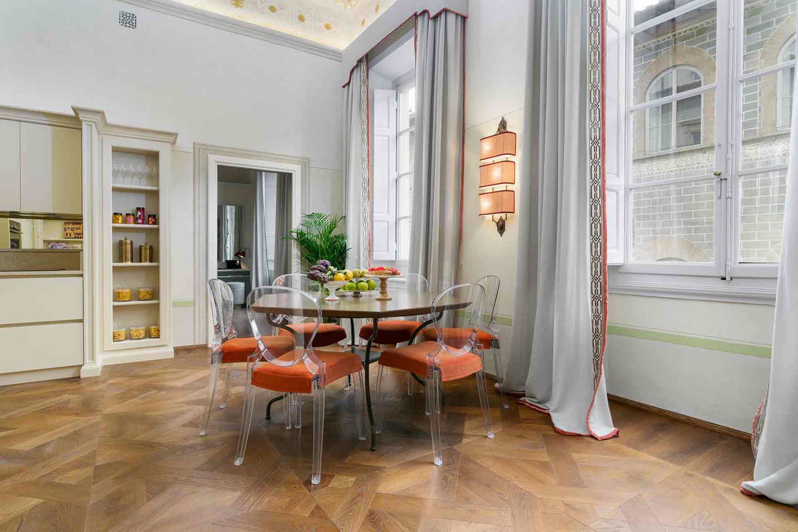 Dining area just off the kitchen.