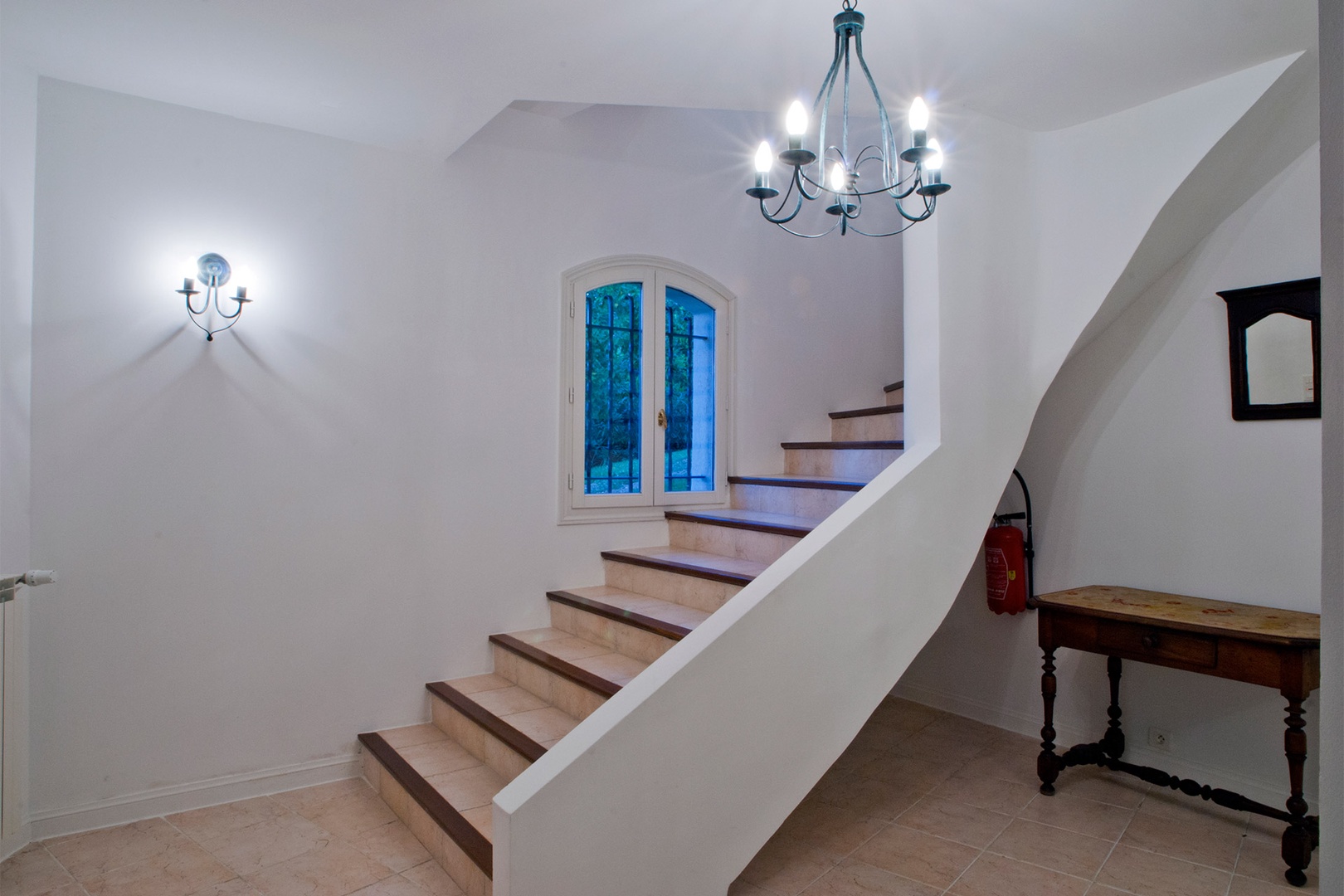 Internal staircase leading to the second floor