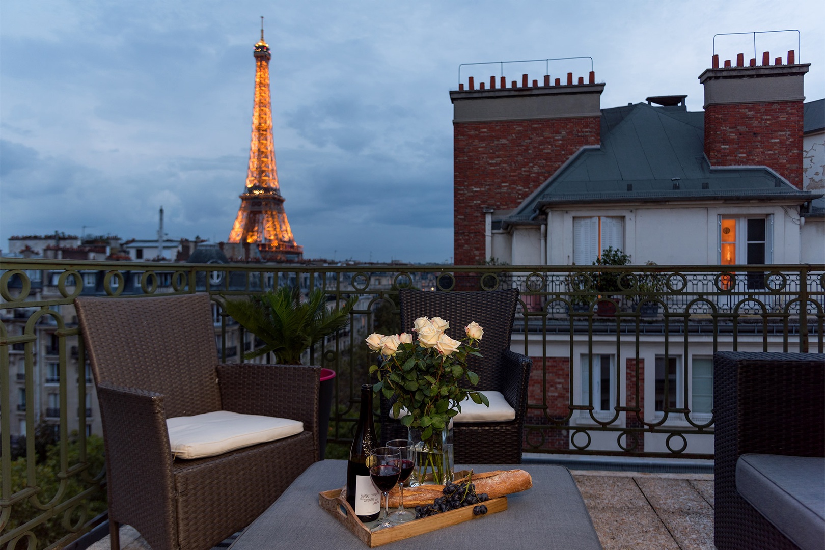 Enjoy amazing Eiffel Tower views right from your balcony.