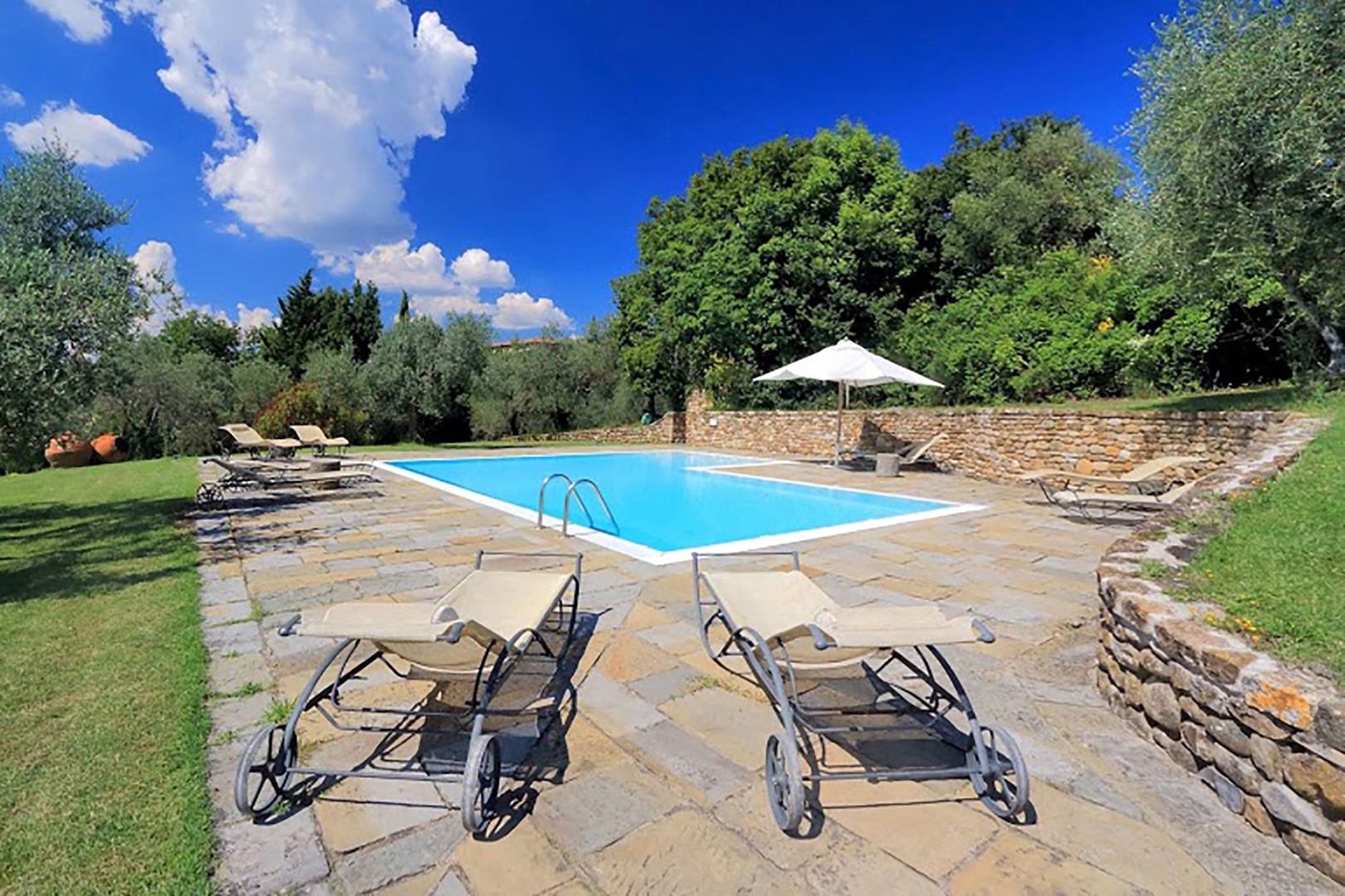 The villa has a private pool that is 5 x 10 meters or 16 x 33 feet.