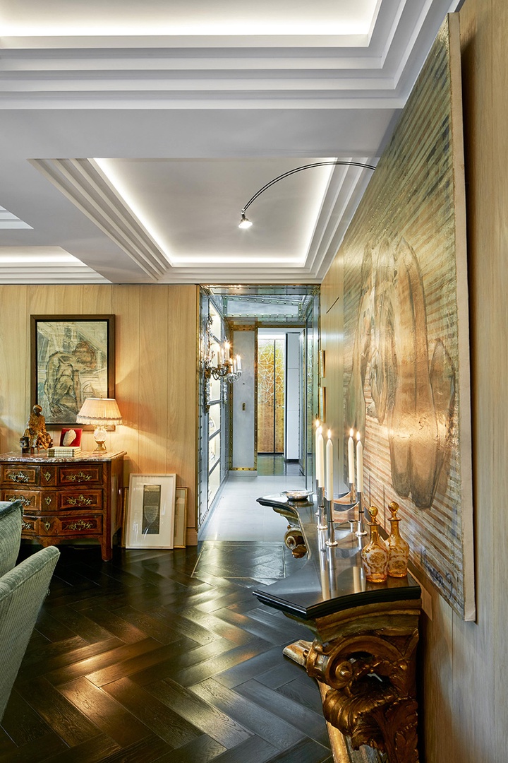 From the living room, a hallway leads to the bedrooms and bathrooms.